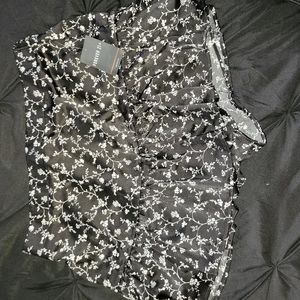 Black Floral Skater Skort